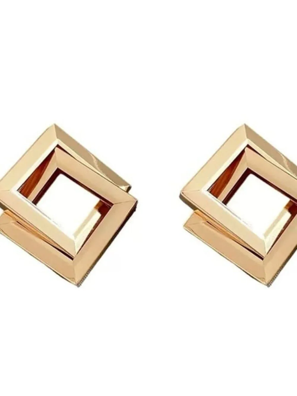 layered rhombus earrings